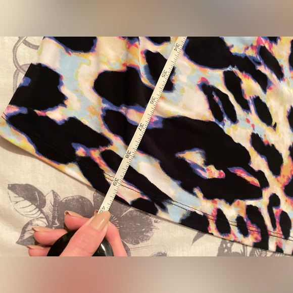 Catherine Malandrino Colorful Cheetah Print Body Con Long Sleeve Dress Size 14 - Picture 8 of 10